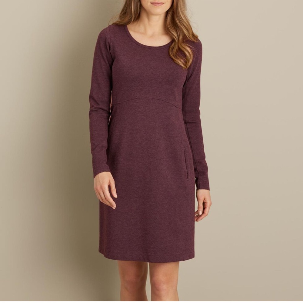 Duluth Trading Co Rich Burgundy Long Sleeve Dress